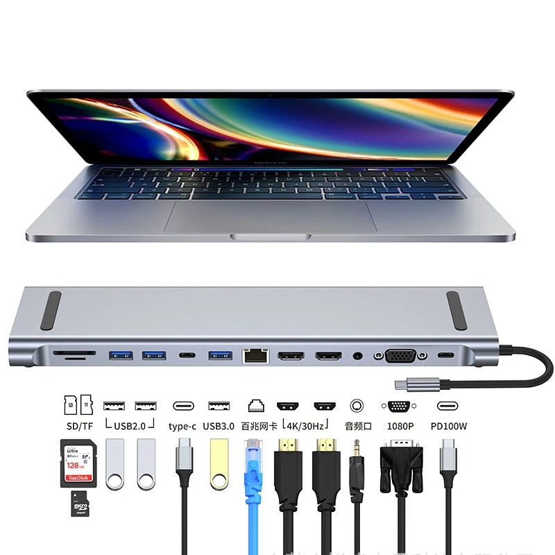 4 Hdmi Multi Monitor Video Card 4K - USB C 3.0 HUB Tipe C