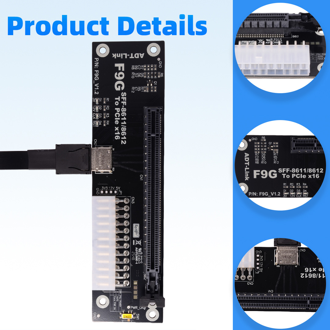 OCuLink SFF-8611 /8612 ke PCIe - Oculink Egpu Dock Graphics Card ulasan dan harga